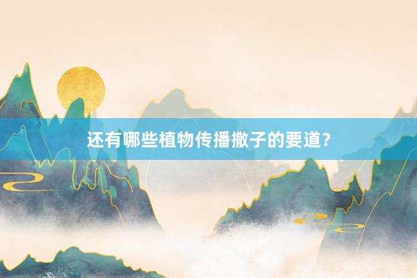 还有哪些植物传播撒子的要道？